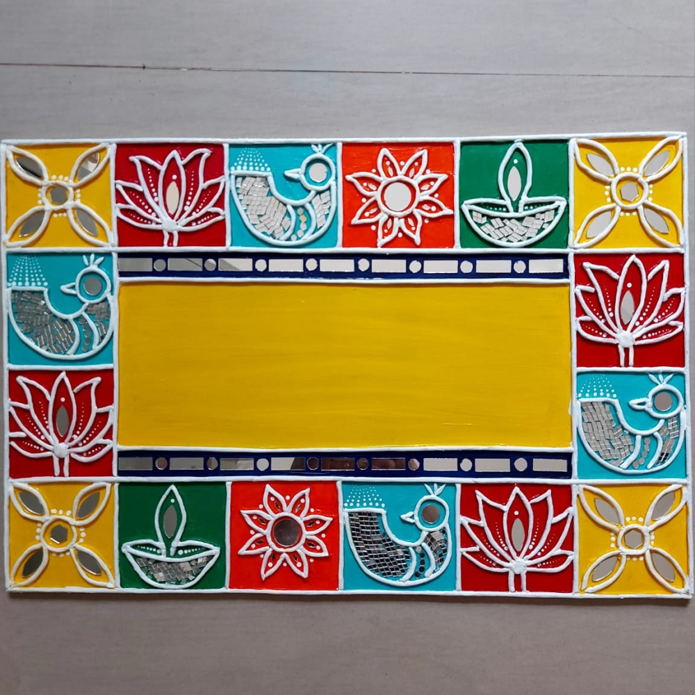 Lippan Work Name Plate with Sacred Symbols