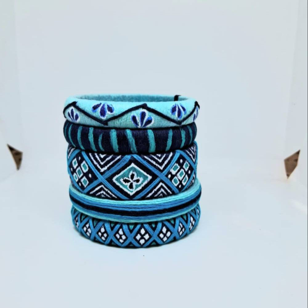 Nimisha [blue colour handcrafted bangles]