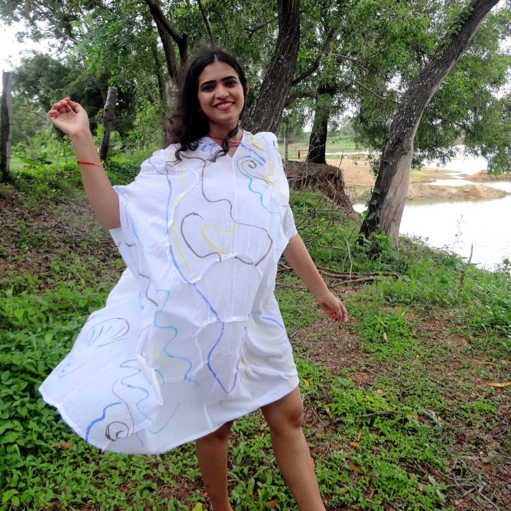 DC 'Path to Infinity' Mid-length dress| Anti-fit, Zero-waste design