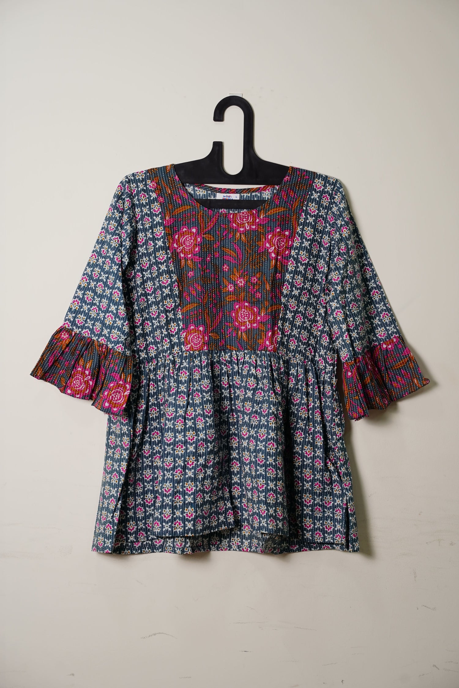 printed cotton short kurti or tunic for women