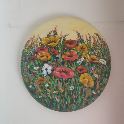 Poppy and wild flowers