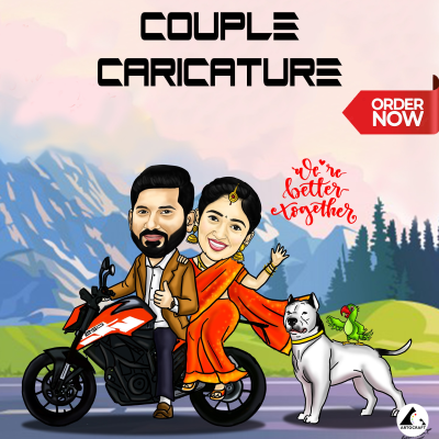 Digital Couple Caricature