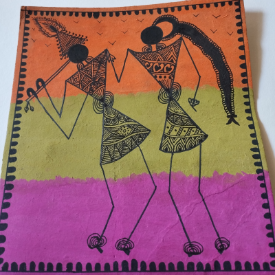 Radha Krishna Warli print Mandala Art
