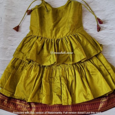 Little Miss Sunshine - Green Kalyani pattu Ages 1-7