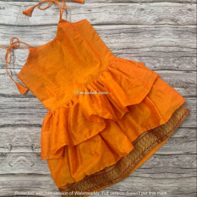 Little Miss Sunshine - Orange Kalyani pattu Ages 1-6