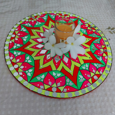 Neon Colour Mirrorwork Wall Decor