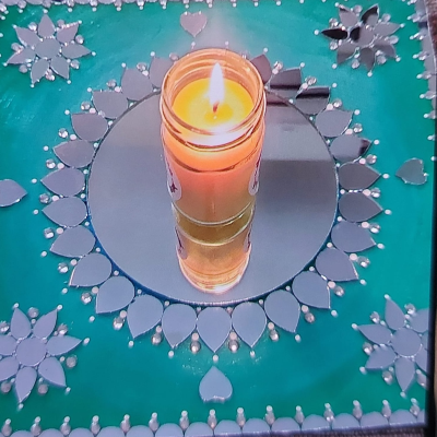 Mirror Work Table Decor Handmade
