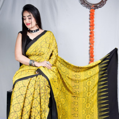 Ajrak modal silk sarees