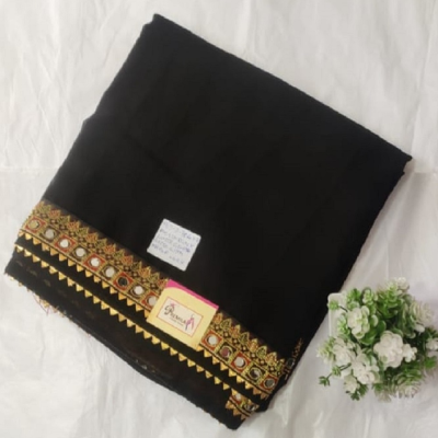 Georgette saree  with mirror work