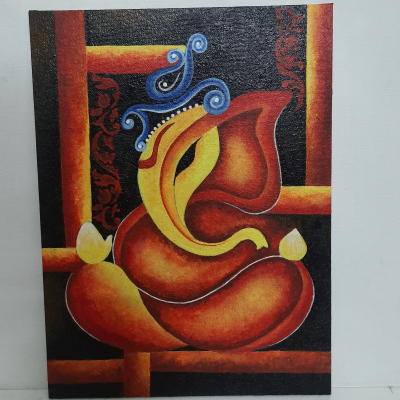 Abstract Ganesha on canvas: 1