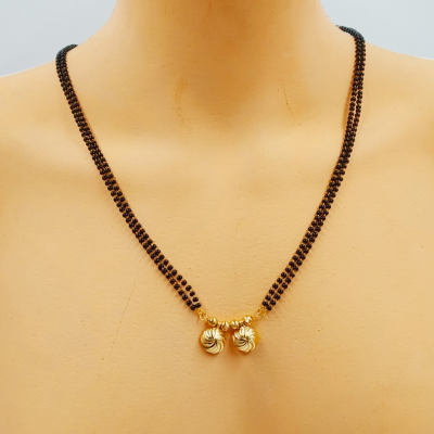 JHB GOLD PLATED BLACK BEAD LONG VATI MANGALSUTRA FOR WOMEN