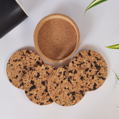 Cork Coasters - (Design - Black Spots)
