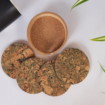 Cork Coasters - (Design - Green Texture)