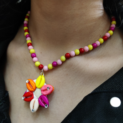Colorful Cowrie Navratri Jewellery