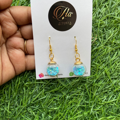 Glass globe earrings