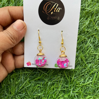Glass globe earrings