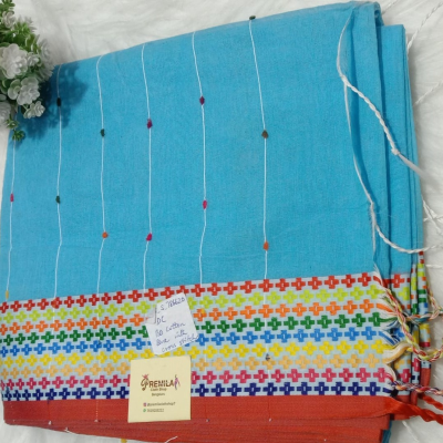 Bengal Cotton with Cross_Stitch Design_Blue