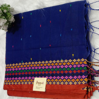 Bengal Cotton with Cross_Stitch Design_Dark Blue