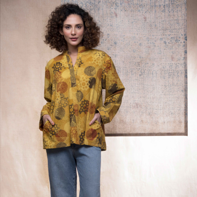 Hand Block Printed Ajrakh Sunshine Forever Kurta 2