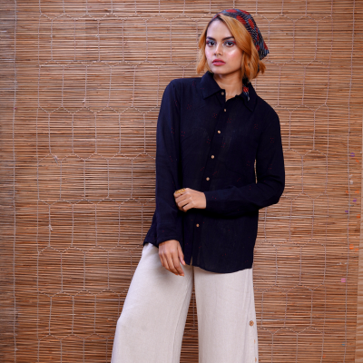 Kala Cotton Tangaliya Dice Everywhere Shirt Black 2