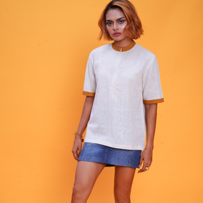 Kala Cotton Handloom Bunkar tshirt (Yellow) 2