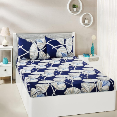 Kanaklata Polycotton Double Bed Bedsheet with 2 Pillow covers