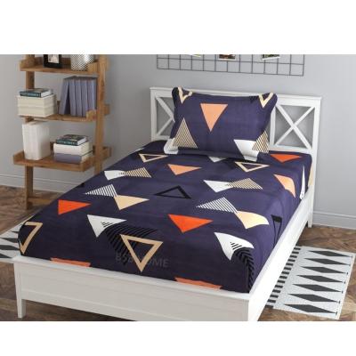 Kanaklata Pure Cotton 160TC Single Bedsheet with 1 Pillow cover