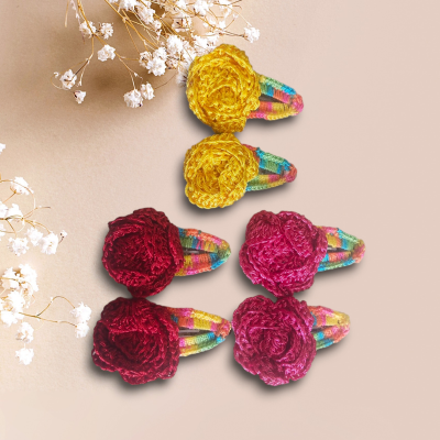 CuTe Rose Flower tic tac Hair Pins Set of 3