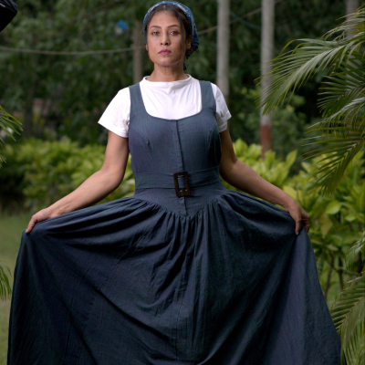 PRINCESS SAGA- Flared Khadi Cotton Corset design Party Wear