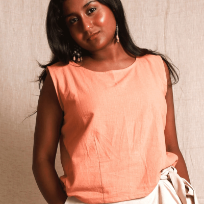 Buddha O top | Naturally dyed kala cotton fabric