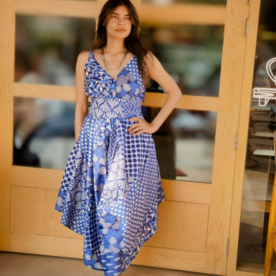 Free Size Indigo Boho Jump Dress