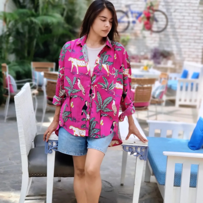 Free Size Gulabi Jungle Designer Shirt