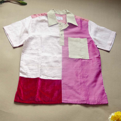 Pink lagoon Shirt | Patchworked shirt | Polo Shirt