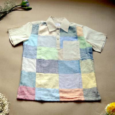 Patched sky shirt | Patchworked shirt | Polo Shirt
