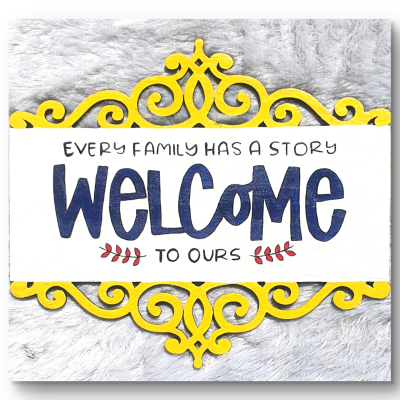 Elegant hand painted Welcome Board