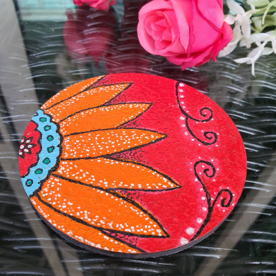 Colorful Floral Hand Painted coaster