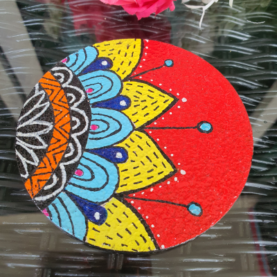 Asymmetric Pattern designed Hand painted Coaster