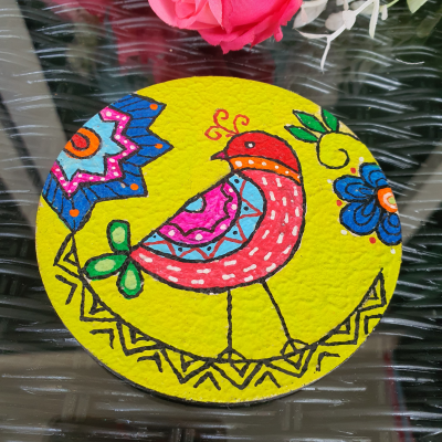 Beautiful Bird design Hand painted Coaster