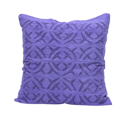 Reverse Applique Pure Cotton Cushion Cover (Purple)(Set of2)