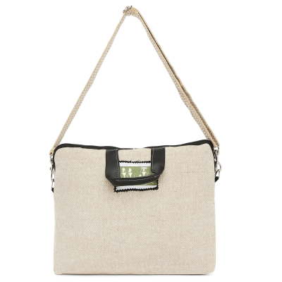 Handmde Canvas Laptop Bag Hand-Painted Warli Pach