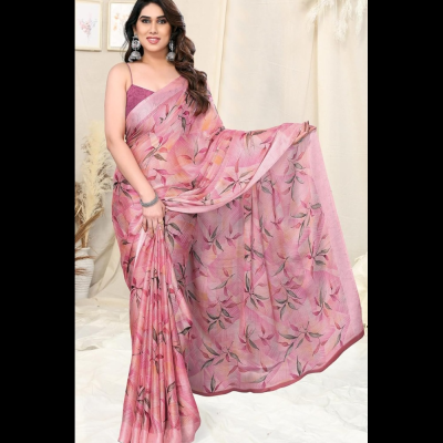 Kanaklata Floralia Premium Quality Chiffon Saree