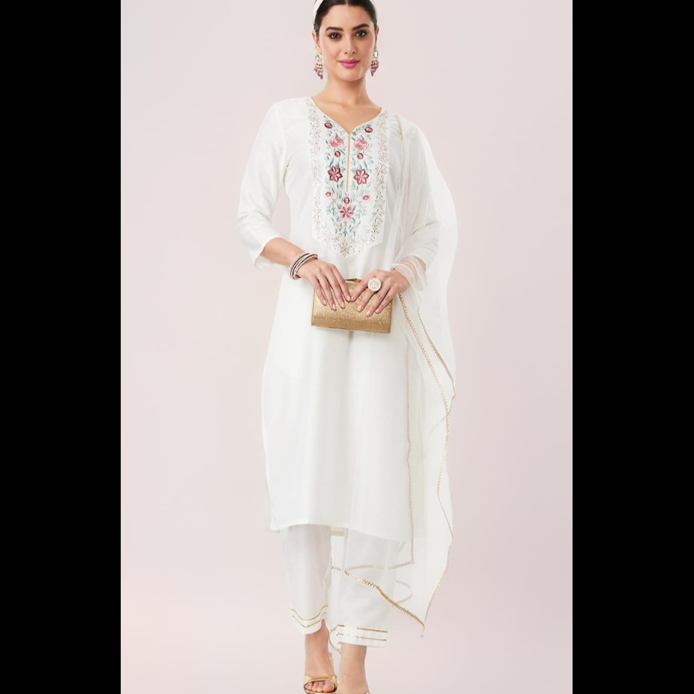Kanaklata Elegant 3PC Salwar Suit Set with Resham Embroidery