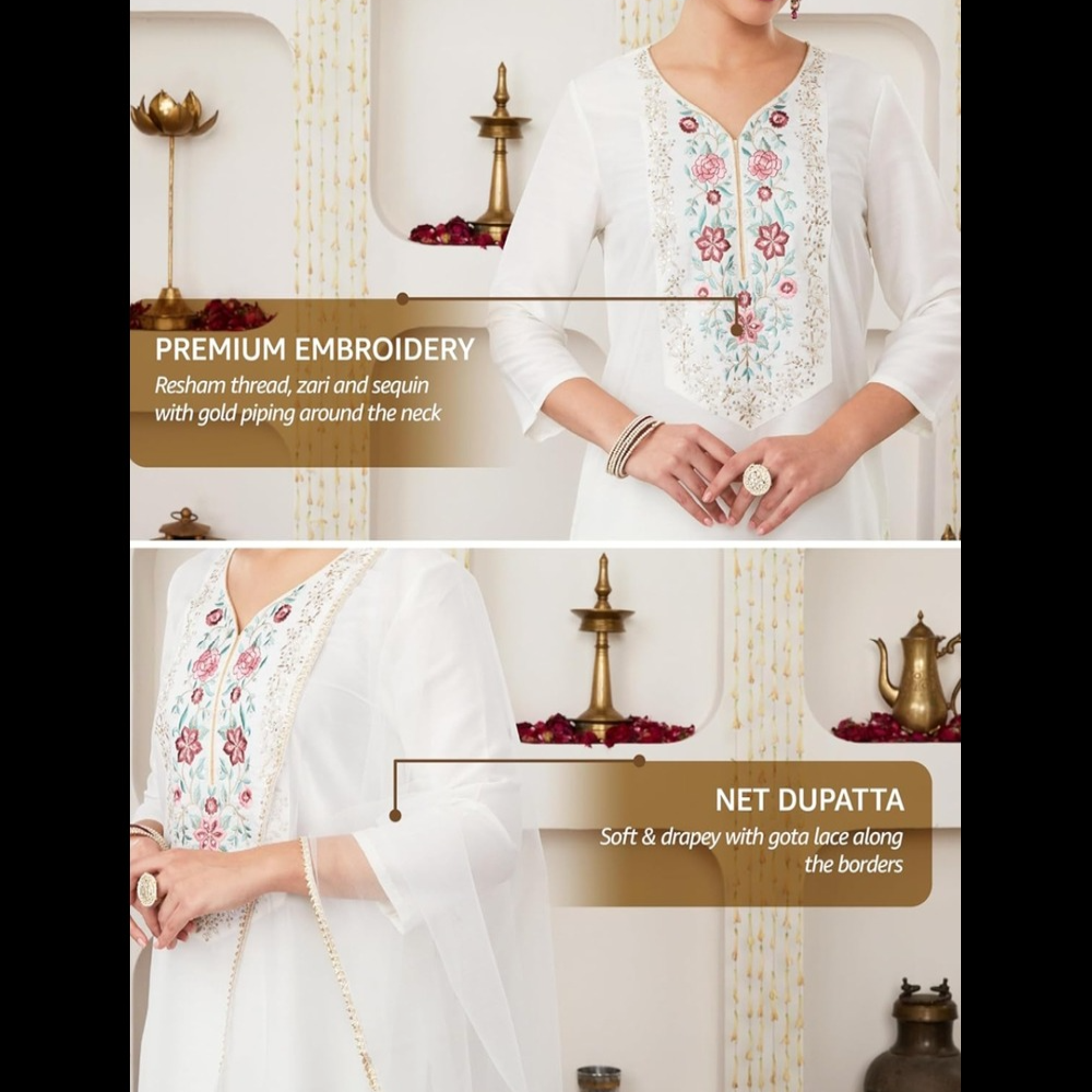Kanaklata Elegant 3PC Salwar Suit Set with Resham Embroidery
