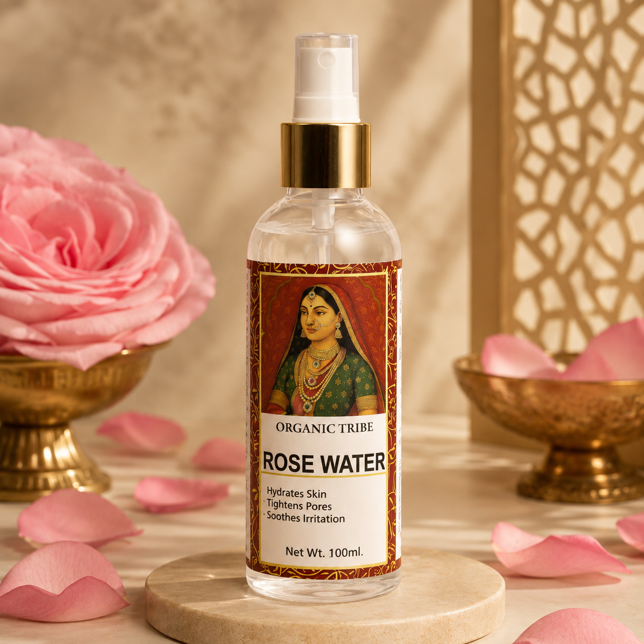 Organic Tribe Kannauj Rose Water – Royal Steam Distilled Toner