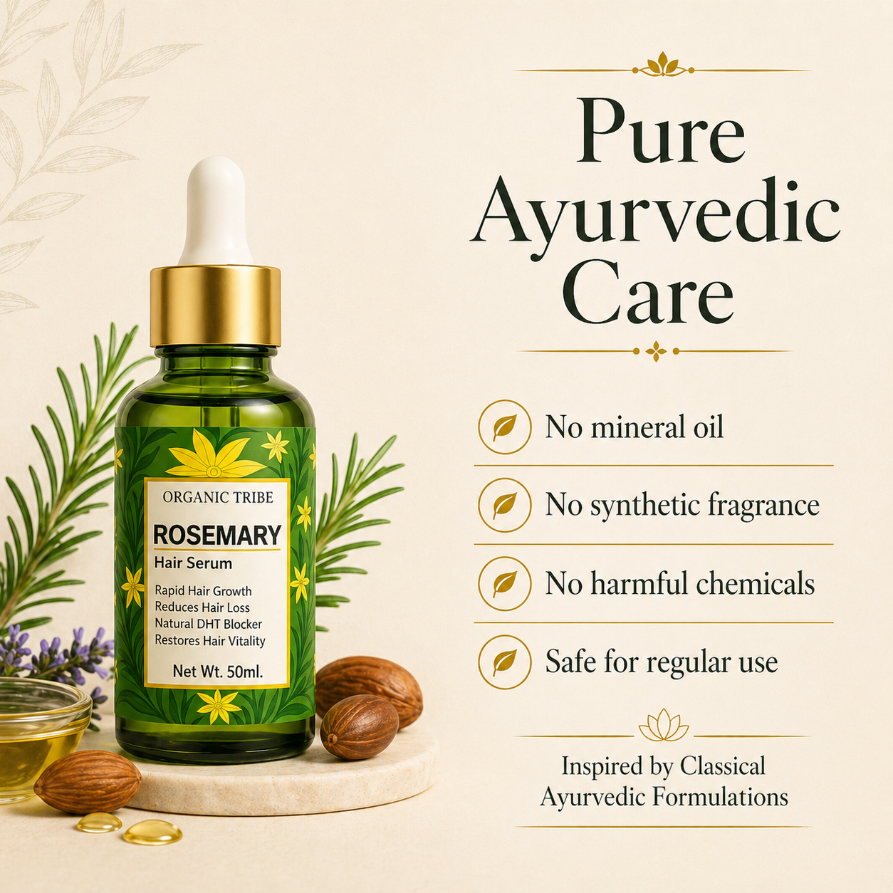 Rosemary Hair Serum (Lightweight, Non Sticky,Anti-HairFall)