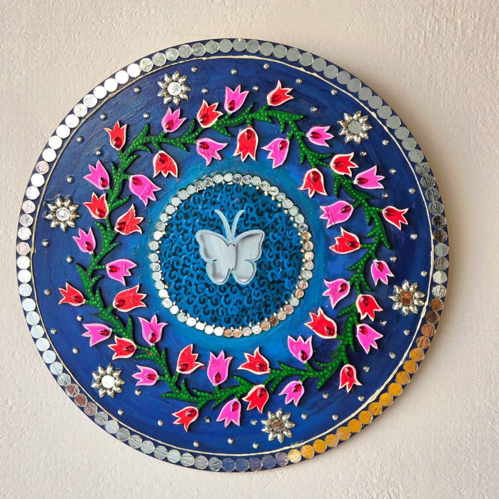 12in/30cm MDF round butterfly 3D attractive wall decor