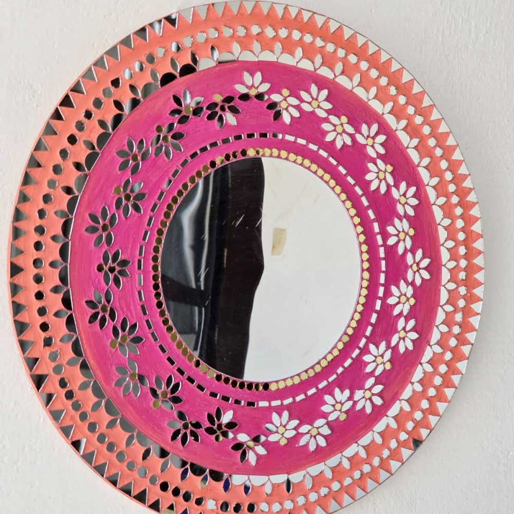 12in/30cm Round MDF real mirror wall hanging decor.