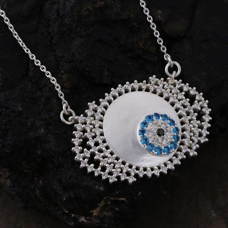Evil Eye Necklace - White