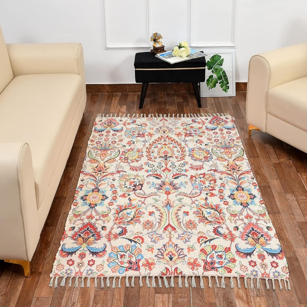 Handmade Sustainable Recycled Chindi Yarn Dhurrie Rug