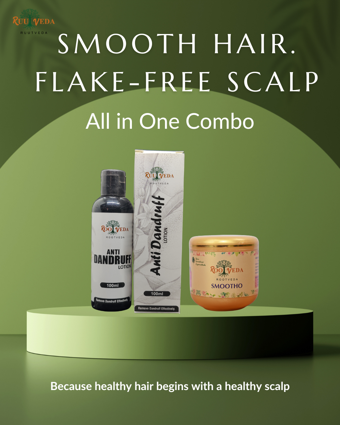 Combo of RootVeda Smootho and Anti-Dandruff Lotion